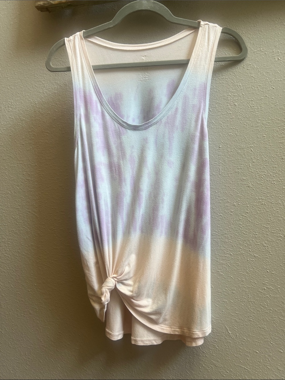 American Eagle Outfitters Pastel Tie-Dye Scoop Neck Tank Top - Lavender & Peach